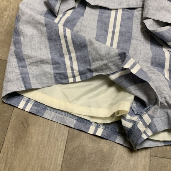 Womens Express Linen Blend Belted High Rise Shortie Shorts - Picture 3 of 8